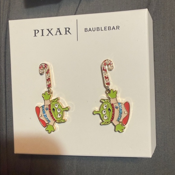 Baublebar Disney Pixar Toy Story Aliens Candy Cane Dangle Earrings - Picture 2 of 9